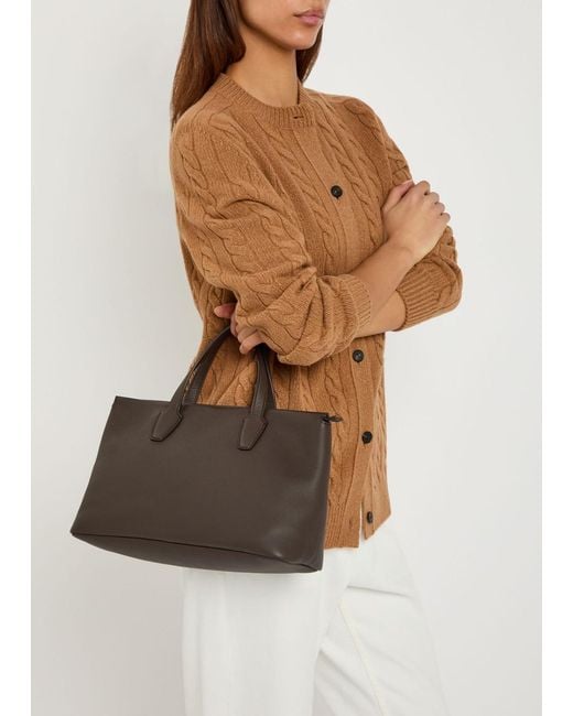 The Row Brown Marcel Grained Leather Tote