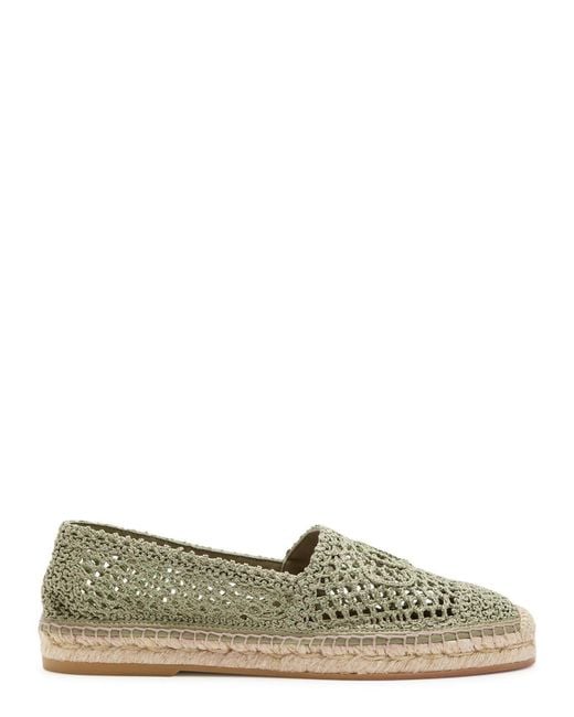 Chloé Green Isla Crocheted Espadrille Flats