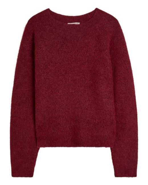 Vince Red Brushed Alpaca-Blend Jumper