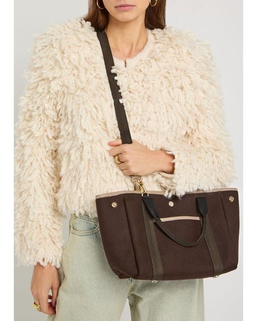 Rue de Verneuil Brown Traversée S Pockets Whip Wool Tote Bag