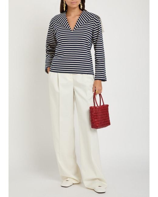 Les Vacances d'Irina Blue The Seaman Striped Cotton Top