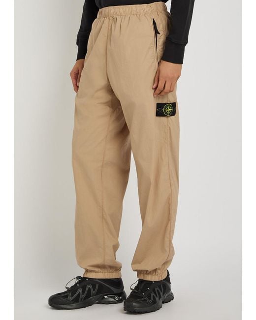 Stone Island Natural Tela Stretch-Cotton Trousers for men