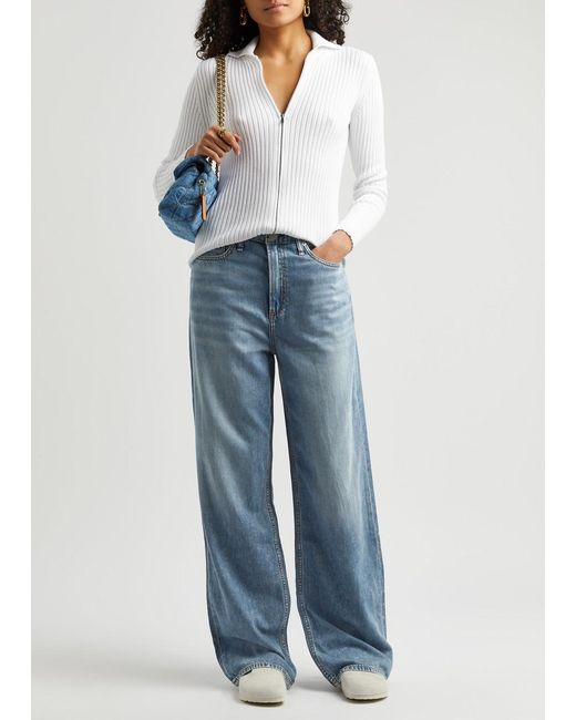 Rag & Bone Blue Logan Wide-Leg Jeans