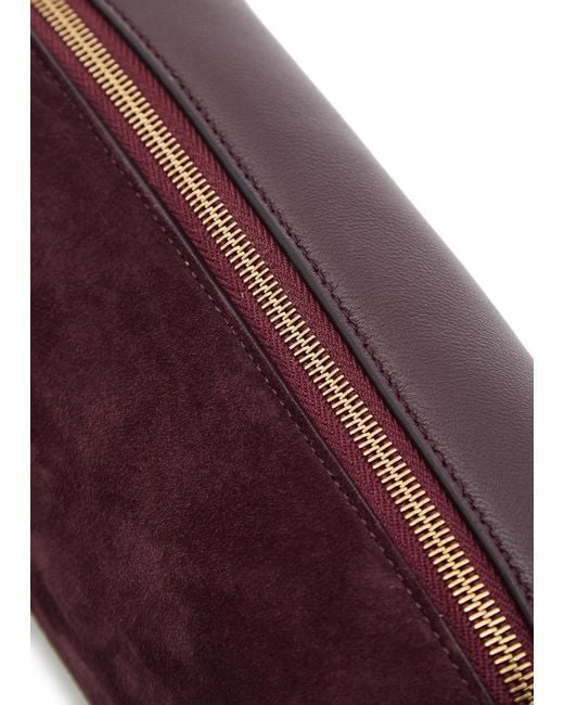 Khaite Purple Kye Mini Suede And Leather Cross-Body Bag