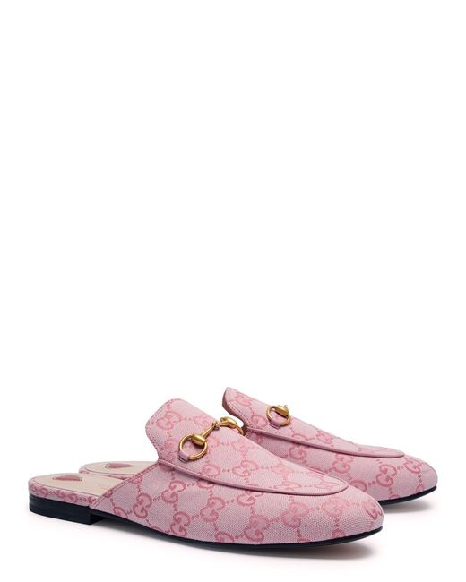 Gucci Pink Princetown GG Canvas & Leather Slipper