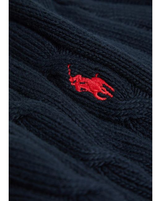 Polo Ralph Lauren Blue Logo Stretch-Cotton Midi-Dress