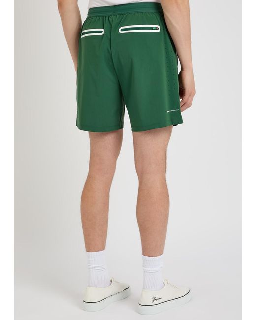 Malbon Green Performance 2-1 Logo Stretch-Jersey Shorts for men