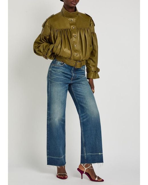 Chloé Blue Distressed Straight-Leg Jeans