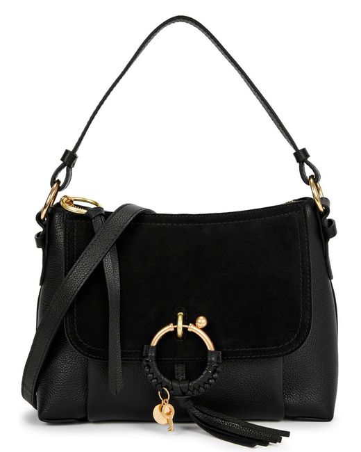 See By Chloé Black Joan Panelled Leather Shoulder Bag