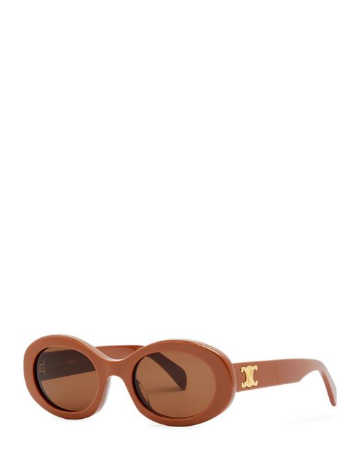 Céline Brown Oval-frame Sunglasses
