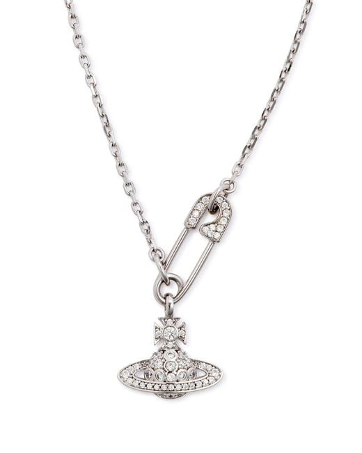 Vivienne Westwood Lucrece Safety Pin Necklace in Metallic | Lyst