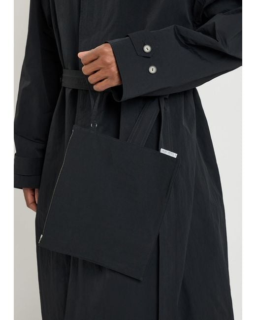 Calvin Klein Black Belted Nylon Trench Coat for men