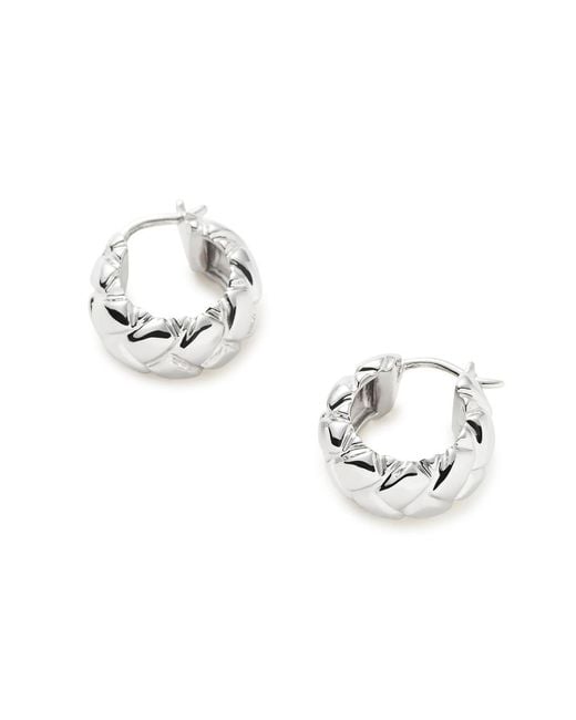 Missoma White X Lucy Williams Waffle Mini Rhodium-plated Hoop Earrings