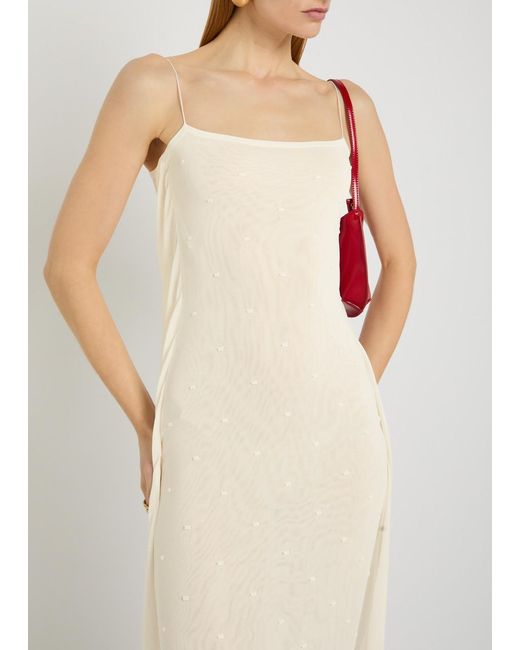 Jacquemus White La Robe Maille Plumetis Mesh Maxi Dress