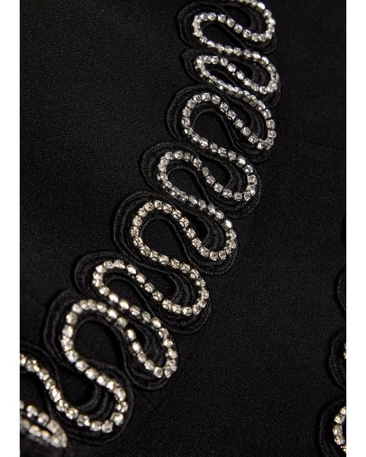 Rebecca Vallance Black Nyx Crystal-Embellished Crepe Mini Dress