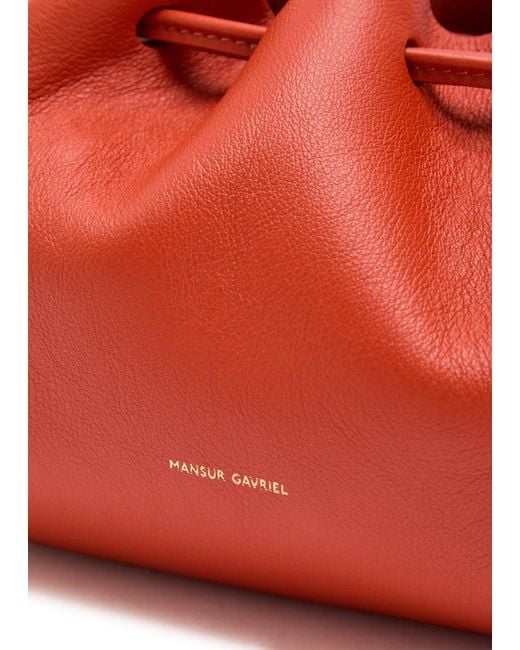 Mansur Gavriel Red Drawstring Leather Pouch