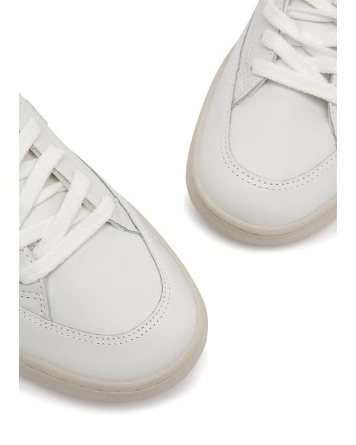 Veja White V-12 Panelled Leather Sneakers