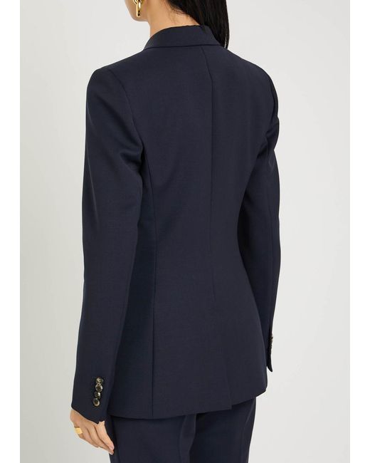 Gabriela Hearst Blue Stephanie Double-Breasted Wool Blazer Uk14/L