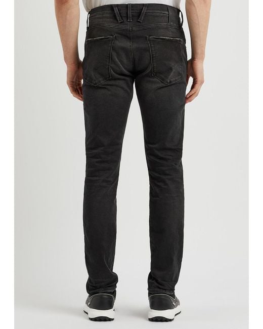 Replay Gray Anbass Hyperflex Clouds Slim-Leg Jeans for men