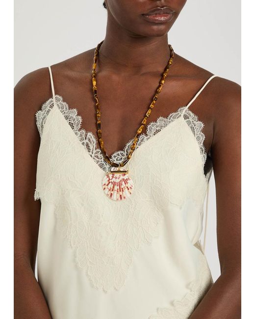 Timeless Pearly White Ginevra Shell Beaded Necklace