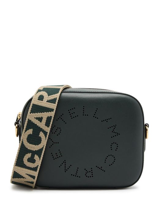 Stella McCartney Black Stella Logo Faux Leather Camera Bag