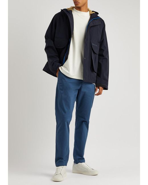 PS by Paul Smith Blue Hooded Shell Jacket for men