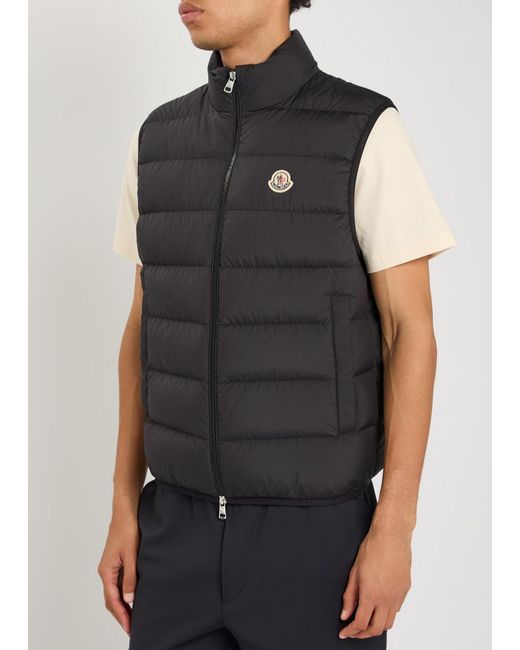 Moncler Black Contrin Quilted Shell Gilet for men
