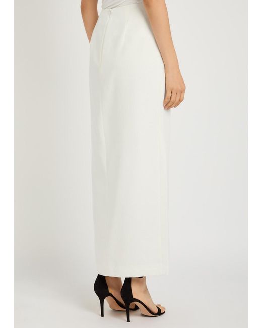 Patrick Mcdowell White Tatiana Silk And Wool-Blend Midi Skirt