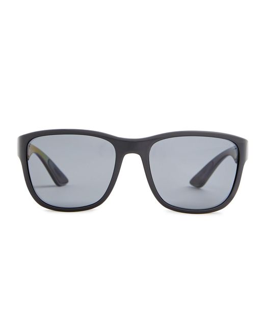Prada Linea Rossa Black Square-frame Sunglasses for men