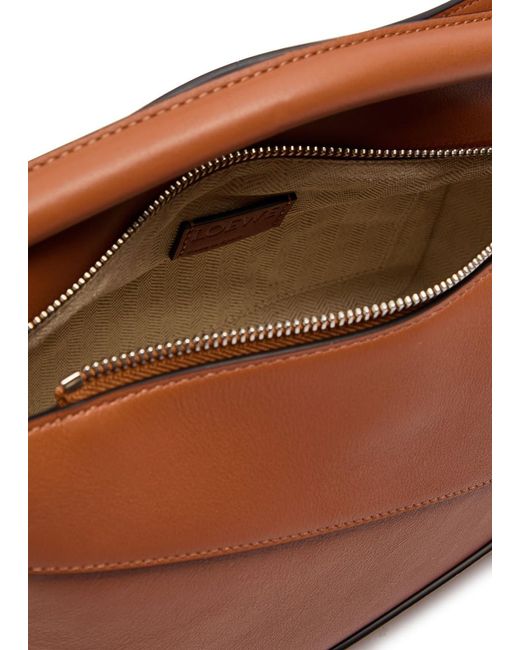 Loewe Brown Puzzle Edge Small Leather Top Handle Bag