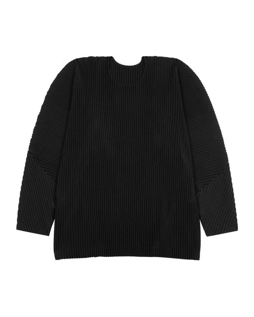 Issey Miyake Black Homme Plissé Pleated Top for men