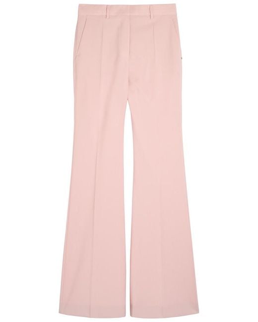 Sportmax Pink Flared-Leg Wool Trousers