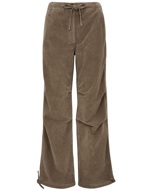 Ganni Natural Straight-leg Corduroy Trousers