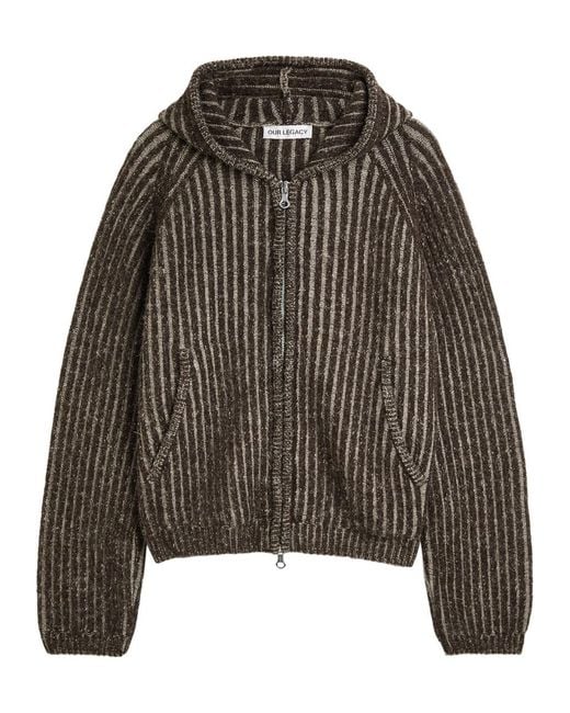 Our Legacy Black Level Striped Wool Jumper for men