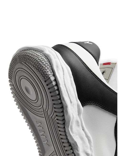 Maison Mihara Yasuhiro White Wayne Panelled Leather Sneakers for men