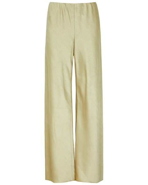 Vince Natural Wide-Leg Satin Trousers