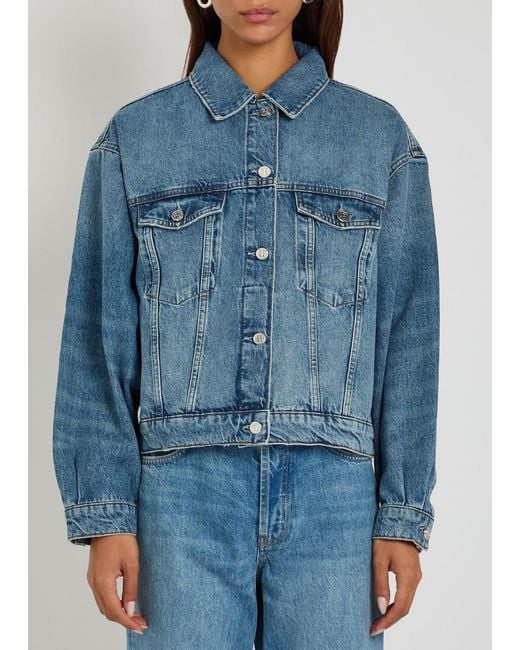 Anine Bing Blue Quincy Panelled Jacket