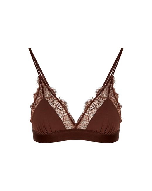 LoveStories Brown Love Lace Dark Lace-Trimmed Soft-Cup Bra