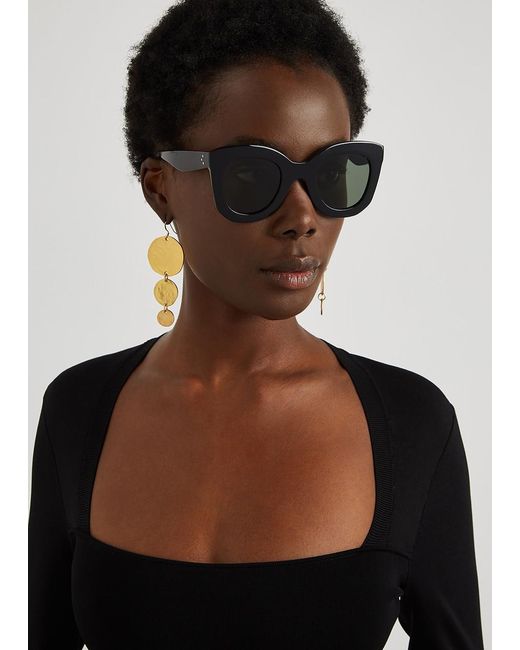 Céline Black Oversized Sunglasses, Lenses, Designer-Stamped Arms, 100% Uv Protection