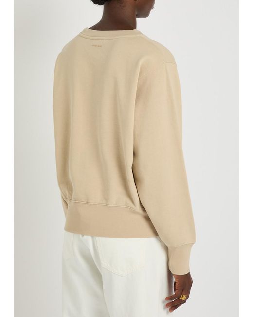 Anine Bing Natural Harry Shrunken Logo-Appliquéd Cotton Sweatshirt