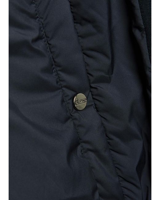 Herno Black Quilted Hooded Cotton Jacket for men