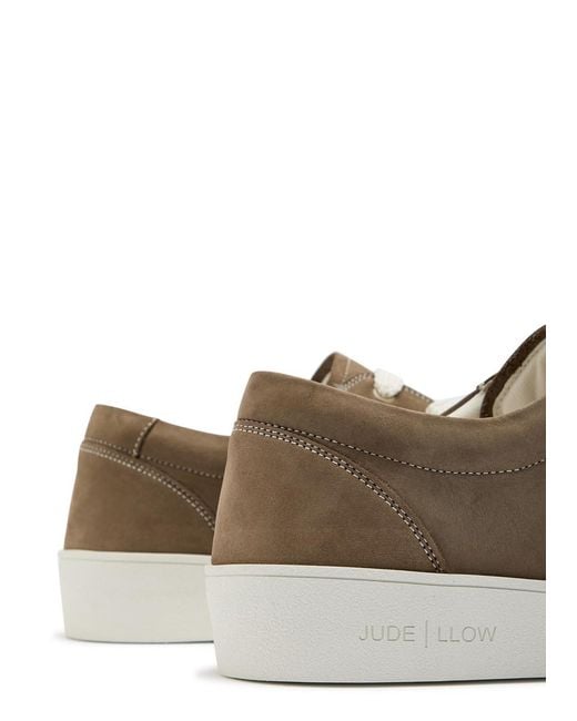 Jude Llow Brown Nico Panelled Nubuck Leather Sneakers for men