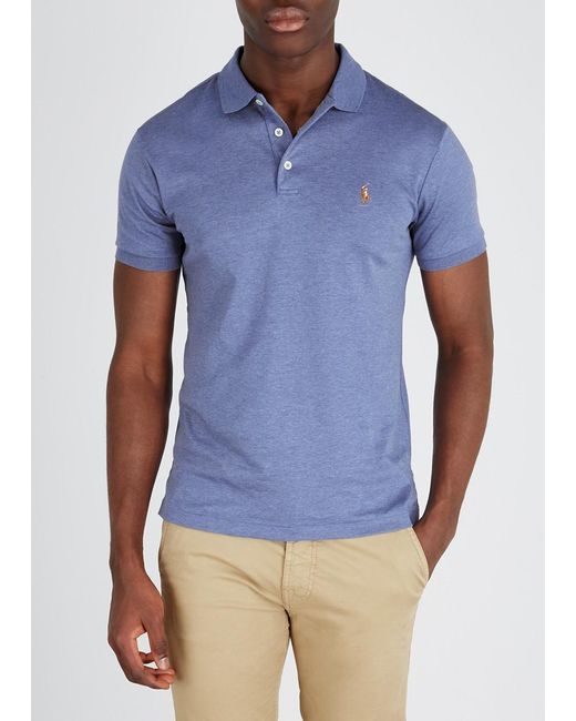 Polo Ralph Lauren Blue Slim Pima Cotton Polo Shirt for men