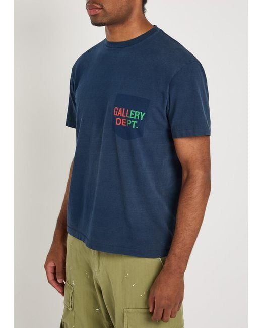 GALLERY DEPT. Blue Boardwalk Logo-Print Cotton T-Shirt for men