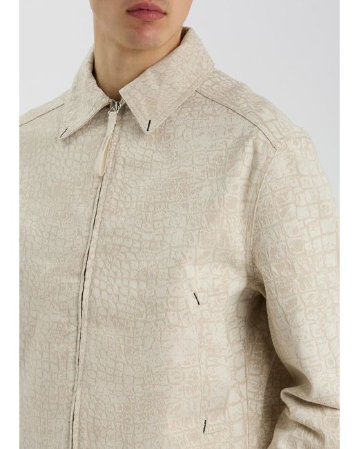 Jacquemus Natural La Veste De-Nîmes Crocodile-Effect Canvas Jacket for men