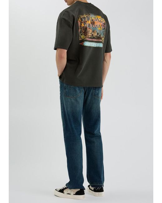 Amiri Black Jazz Hideaway Logo-Print Cotton T-Shirt for men