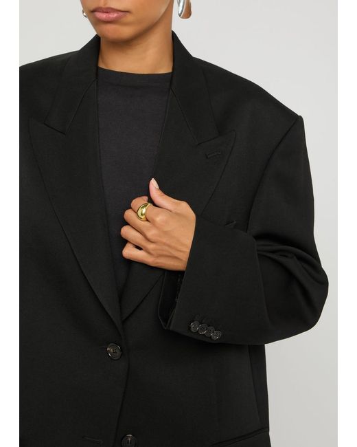 Acne Black Wool Gabardine Blazer