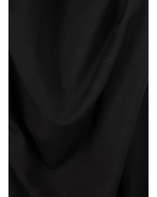GAUGE81 Black Teresa Draped Jersey Midi Dress