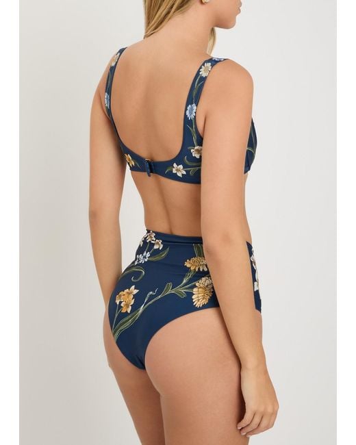 Agua Bendita Blue Zucchini Laguna Floral Underwired Bikini Top