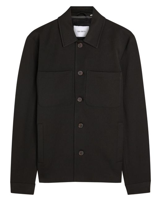 Les Deux Black Marseille Hybrid Woven Overshirt for men